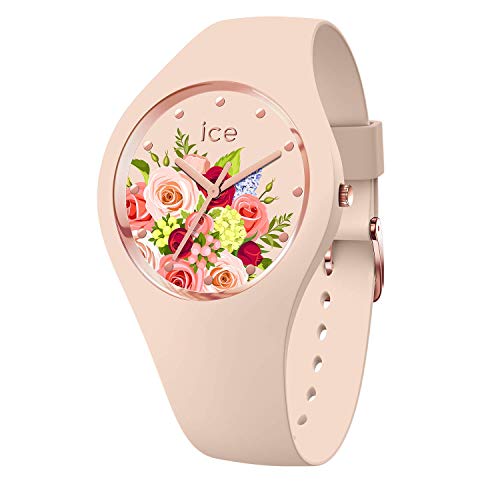 Ice-Watch - ICE flower Pink bouquet - Rosa Damenuhr mit Silikonarmband - 017583 (Medium) von ICE-WATCH