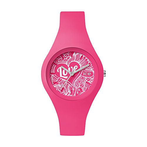 ICE-WATCH - ICE love 2016 Pink Doodle - Rosa Damenuhr mit Silikonarmband - 001482 (Small) von ICE-WATCH