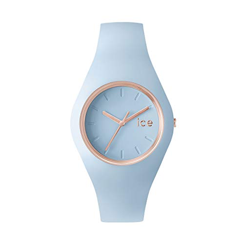 Ice-Watch - ICE glam pastel Lotus - Blaue Damenuhr mit Silikonarmband - 001067 (Medium) von ICE-WATCH