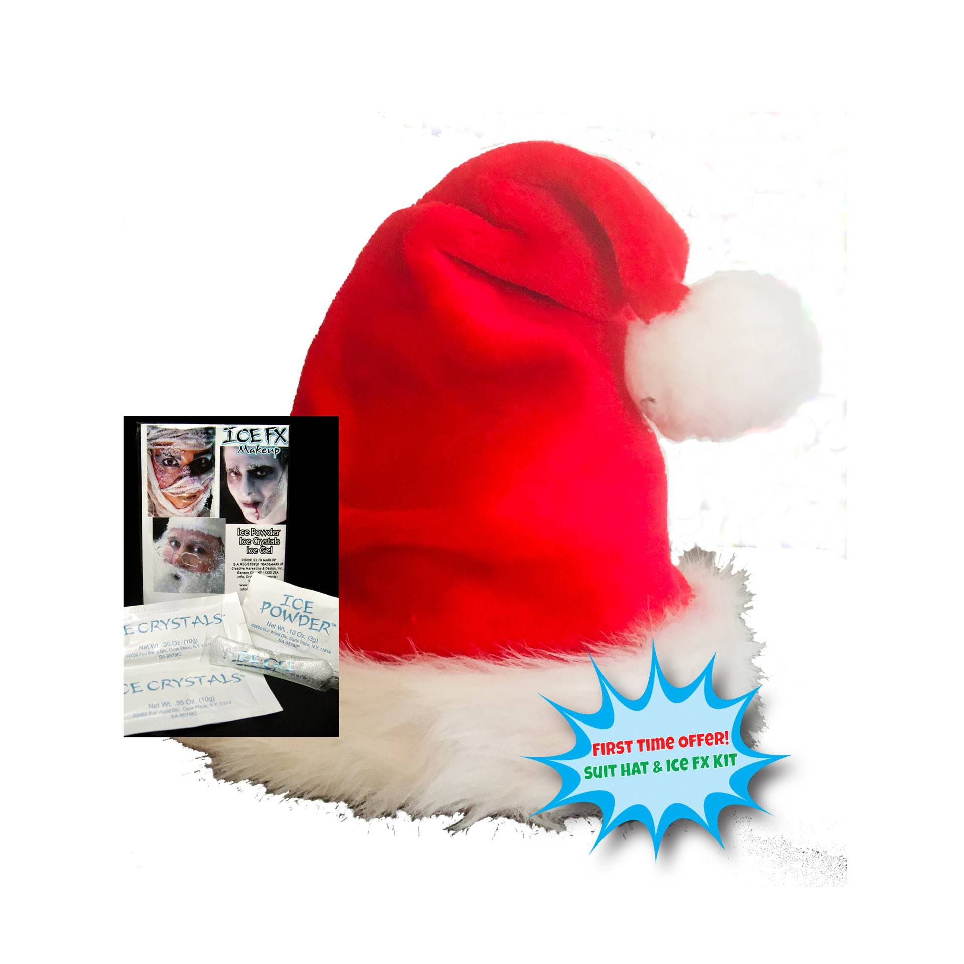 Weihnachtsmütze & Ice Fx Mini Schminkset, Winterkostüm von IceFxMakeup
