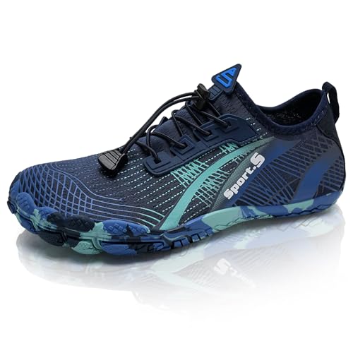 IceUnicorn Barfuss Schuhe Damen Walkingschuhe Barfußschuhe Herren Anfänger Bequeme Atmungsaktiv Gesunde (B Blau, 40EU) von IceUnicorn