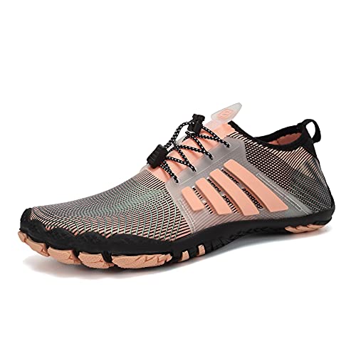 Barfußschuhe Herren Damen Zehenschuhe Aquaschuhe Frauen Strandschuhe Straßenlaufschuhe Traillaufschuhe Barfussschuhe(Orange#26, 36EU) von IceUnicorn