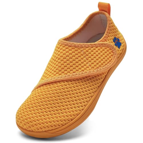 IceUnicorn Baby Barfußschuhe Lauflernschuhe Breite Kleinkind Jungen Mädchen Hausschuhe Kinder Barfussschuhe Sneaker Babyschuhe Anti Rutsch(Orange, 21EU Weit) von IceUnicorn