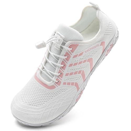 IceUnicorn Barfuss Schuhe Damen Fitnessschuhe Wasserschuhe Herren Strandschuhe Leichte Atmungsaktiv Sommer(Linie Rose,41EU) von IceUnicorn