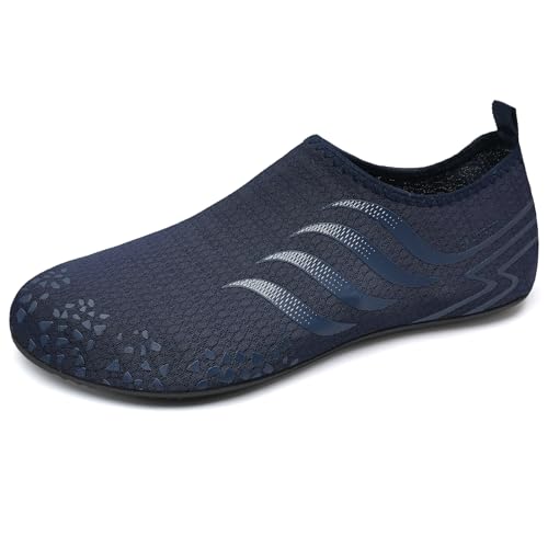 IceUnicorn Badeschuhe Damen Strandschuhe Herren Barfuss Socken Schwimmschuhe Aquaschuhe Wasser leich(655Blau,44/45EU) von IceUnicorn