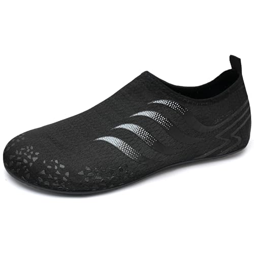 IceUnicorn Badeschuhe Damen Strandschuhe Herren Barfuss Socken Schwimmschuhe Aquaschuhe Wasser leich(655Schwarz,40/41EU) von IceUnicorn