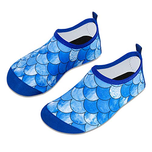 IceUnicorn Kinder Strandschuhe Jungen Mädchen Schwimmschuhe Aqua Schuhe Baby Badeschuhe für Beach Pool Surfen Yoga Unisex(YL Blau, 26/27 EU) von IceUnicorn