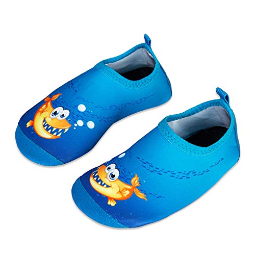 IceUnicorn Badeschuhe Kinder Schwimmschuhe Jungen Mädchen Strandschuhe Baby Aquaschuhe Barfußschuhe Kleinkind Wasserschuhe(Bubble Fisch, 18/19 EU) von IceUnicorn