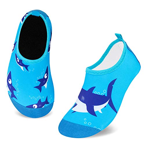 IceUnicorn Badeschuhe Kinder Schwimmschuhe Jungen Mädchen Strandschuhe Baby Aquaschuhe Barfußschuhe Kleinkind Wasserschuhe(DX Shark, 18/19 EU) von IceUnicorn