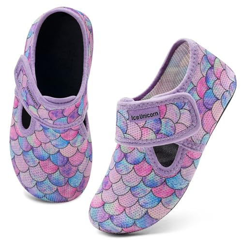 IceUnicorn Badeschuhe Kinder Schwimmschuhe Jungen Mädchen Strandschuhe Baby Aquaschuhe Barfußschuhe Kleinkind Wasserschuhe(Purpur, 26/27 EU) von IceUnicorn