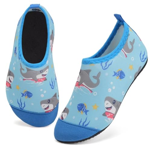 IceUnicorn Badeschuhe Kinder Schwimmschuhe Jungen Mädchen Strandschuhe Baby Aquaschuhe Barfußschuhe Kleinkind Wasserschuhe（Walfisch Blau 18/19 EU） von IceUnicorn