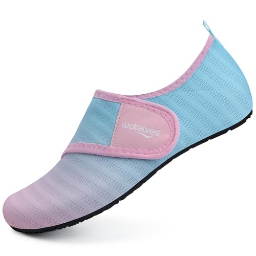 IceUnicorn Badeschuhe Schwimmschuhe Damen Herren Aquaschuhe Strandschuhe Surfschuhe Wasserschuhe für Sommer Beach Pool Yoga(260 Rosa Blau, 38/39EU) von IceUnicorn