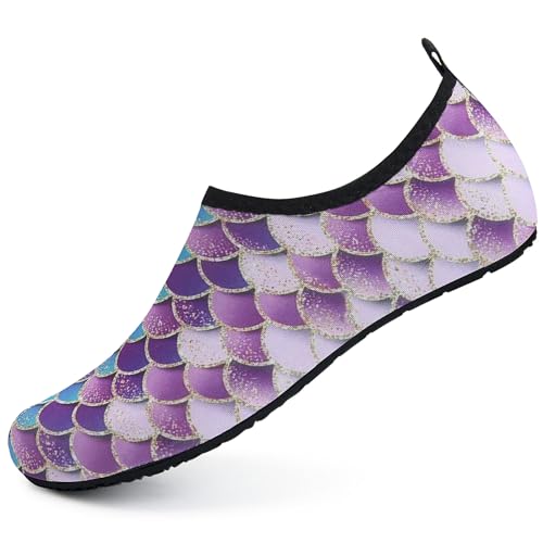 IceUnicorn Badeschuhe Schwimmschuhe Damen Herren Aquaschuhe Strandschuhe Surfschuhe Wasserschuhe für Sommer Beach Pool Yoga(292 Lila, 42/43EU) von IceUnicorn