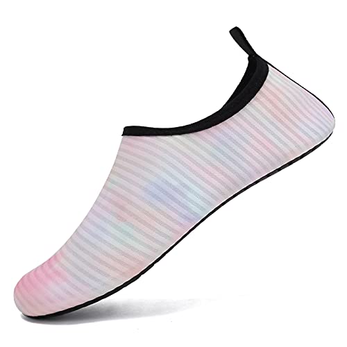 IceUnicorn Badeschuhe Schwimmschuhe Damen Herren Aquaschuhe Strandschuhe Surfschuhe Wasserschuhe für Sommer Beach Pool Yoga(Blasses Rosa, 38/39EU) von IceUnicorn