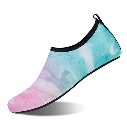 IceUnicorn Badeschuhe Schwimmschuhe Damen Herren Aquaschuhe Strandschuhe Surfschuhe Wasserschuhe für Sommer Beach Pool Yoga(F.Rosa, 42/43EU) von IceUnicorn