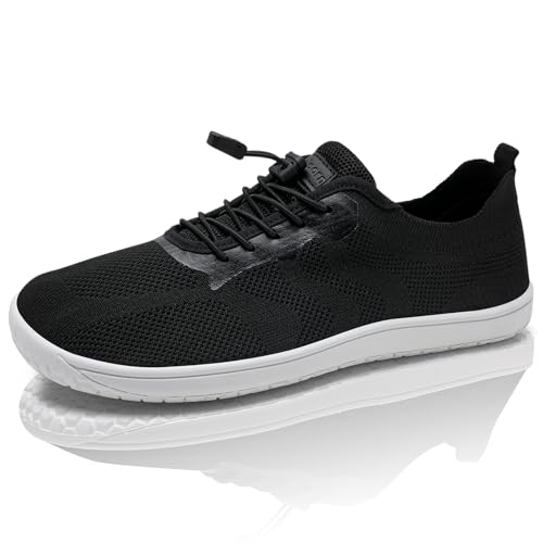 IceUnicorn Barfuss Schuhe Damen Barfussschuhe Herren Schnellverschluss Leichte Atmungsaktiv Fitnessschuhe(A Schwarz,38EU) von IceUnicorn