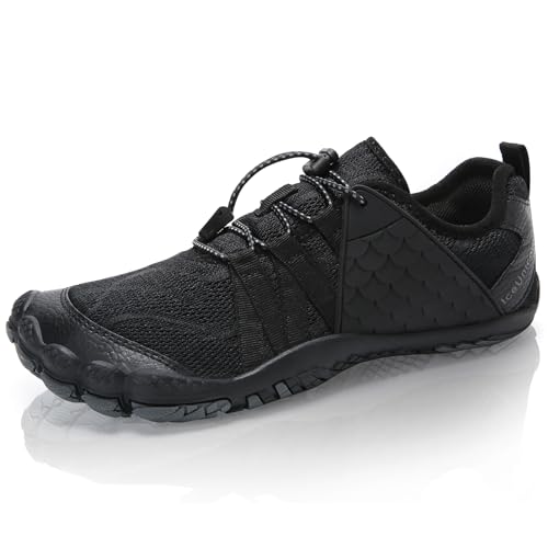 IceUnicorn Barfuss Schuhe Damen Barfußschuhe Herren Damen Strandschuhe Schwimmschuhe Wasserschuhe Aquaschuhe Fitnessschuhe (A116Schwarz,41EU) von IceUnicorn