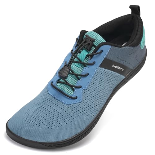 IceUnicorn Barfuss Schuhe Damen Barfußschuhe Herren Walkingschuhe Finessschuhe Outdoor Freizeit(147Blau,45EU) von IceUnicorn