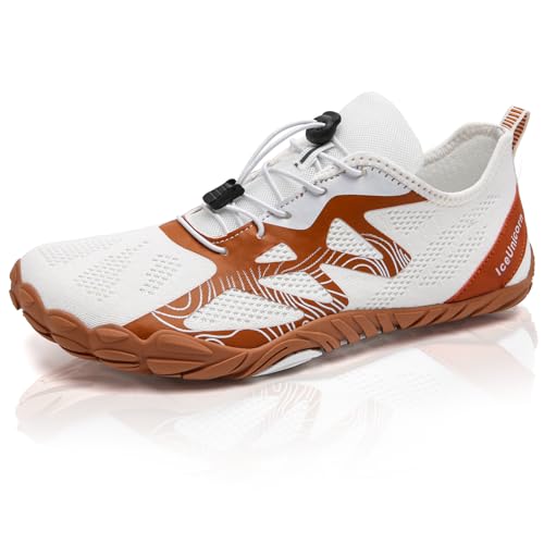 IceUnicorn Barfußschuhe Winterschuhe Herren Barfuss Schuhe Damen(085Weiß,42EU) von IceUnicorn