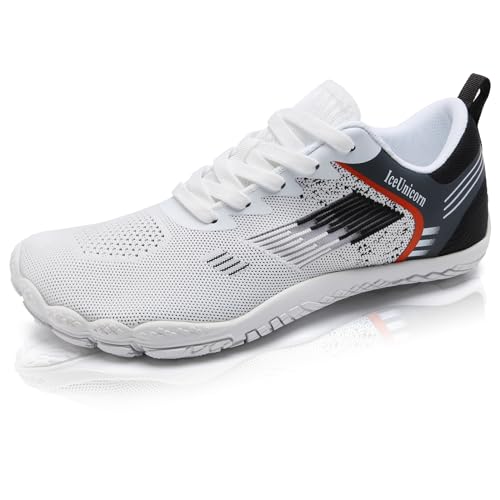 IceUnicorn Herren Barfußschuhe Damen Fitnessschuhe Traillaufschuhe Schwimmschuhe Strandschuhe Aquaschuhe Unisex(090 Weiß, 37EU) von IceUnicorn