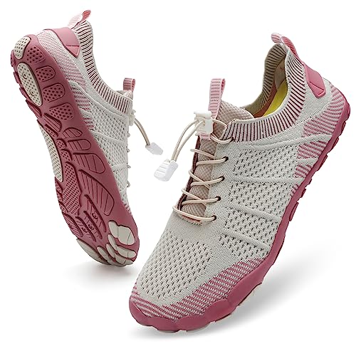 IceUnicorn Damen Herren Barfußschuhe Fitnessschuhe Unisex Traillaufschuhe Schwimmschuhe Strandschuhe Aquaschuhe(A.Pink, 36EU) von IceUnicorn