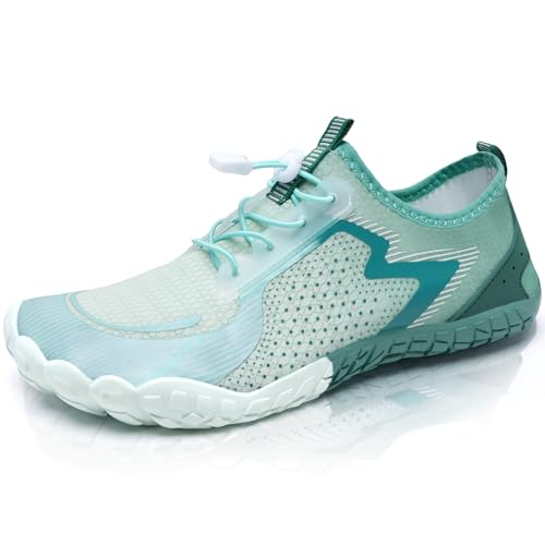 IceUnicorn Barfußschuhe Herren Barfuss Schuhe Damen(Grün Weiß,42EU) von IceUnicorn