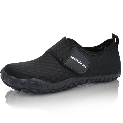 IceUnicorn Barfußschuhe Herren Minimalistische Breiter Zehenbox(182Schwarz,44EU) von IceUnicorn