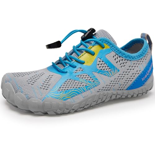 IceUnicorn Barfußschuhe Kinder Badeschuhe Junge Mädchen Barfussschuhe Aquaschuhe Atmungsaktiv Traillaufschuhe (Navy Blue,31EU) von IceUnicorn