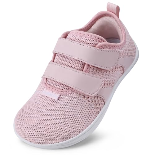 IceUnicorn Barfussschuhe Kinder Breite Barfuß Hausschuhe Jungen Mädchen Minimalistische Hallenschuhe Kinderschuhe Atmungsaktiv Leicht Fitnessschuhe(Rosa, 28EU Weit) von IceUnicorn