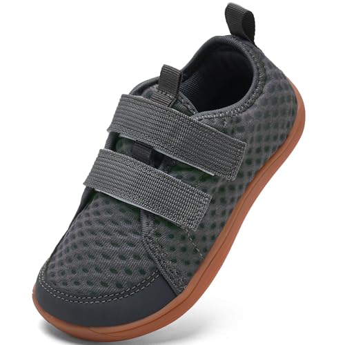 IceUnicorn Barfußschuhe Kinder Breite Barfussschuhe Jungen Mädchen Minimalistische Aquaschuhe Traillaufschuhe Strandschuhe(Grau, 27EU Weit) von IceUnicorn