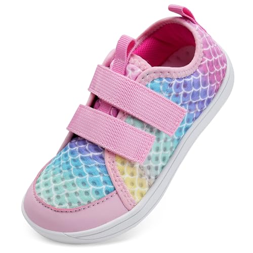 IceUnicorn Barfußschuhe Kinder Breite Barfussschuhe Jungen Mädchen Minimalistische Aquaschuhe Traillaufschuhe Strandschuhe(Rosa, 30EU Weit) von IceUnicorn