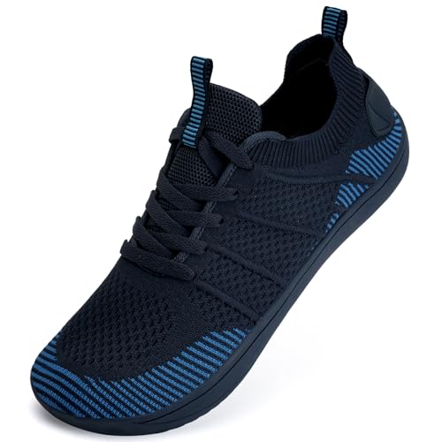 IceUnicorn Breite Barfuss Schuhe Damen Barfußschuhe Leichte Zero-Drop Atmungsaktiv Unisex Herren Minimalistische Outdoor(555Nary,45EU von IceUnicorn