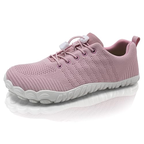 IceUnicorn Damen Barfußschuhe Leicht Barfuss Schuhe Damen Weich Mit Breite Zehenbox Atmungsaktiv Minimalistische(A Rosa,38EU) von IceUnicorn