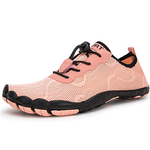 IceUnicorn Herren Barfußschuhe Damen Fitnessschuhe Traillaufschuhe Schwimmschuhe Strandschuhe Aquaschuhe Unisex(Pink, 37EU) von IceUnicorn