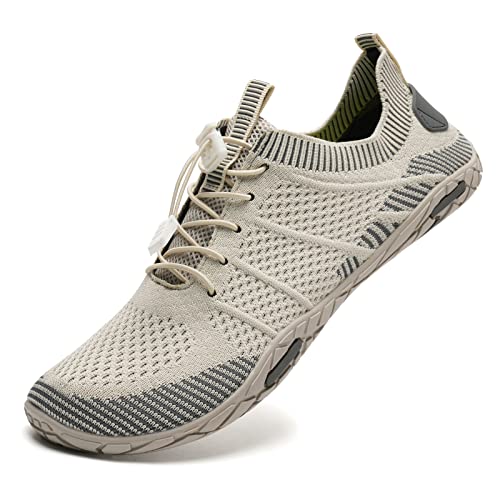 IceUnicorn Fitnessschuhe Damen Herren Barfußschuhe Strandschuhe Trekking Schuhe Badeschuhe Schwimmschuhe Aquaschuhe Sommer Schnell Trocknend Surfschuhe(V20Aprikose,36EU) von IceUnicorn