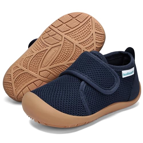 IceUnicorn Hausschuhe Kinder Barfussschuhe Jungen Mädchen Barfußschuhe Lauflernschuhe Hohe Kindergarten Atmungsaktiv(Blau, 25EU) von IceUnicorn