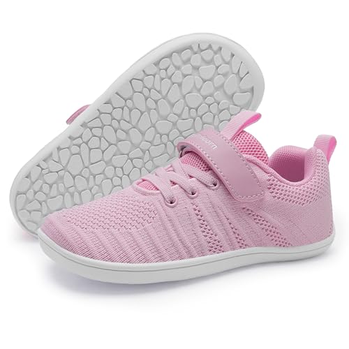 IceUnicorn Hausschuhe Kinder Barfußschuhe Jungen Mädchen Sportschuhe Barfussschuhe Minimalistische Hallenschuhe(Pink, 28EU) von IceUnicorn