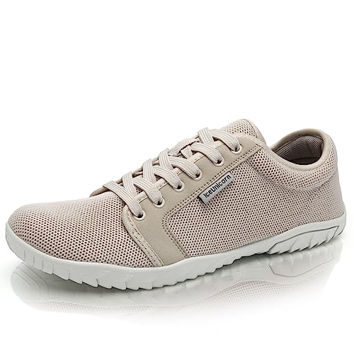 IceUnicorn Barfußschuhe Herren Damen Knit Wanderschuhe Minimalistische Breiter Zehenbox Traillaufschuhe Fitnessschuhe(U-050Aprikose,38EU) von IceUnicorn