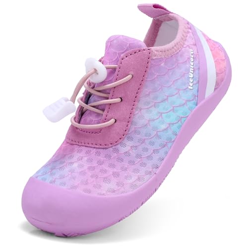 IceUnicorn Kinder Badeschuhe Jungen Mädchen Breite Barfussschuhe Aquaschuhe Barfußschuhe Strandschuhe(Lila, 26 EU Weit) von IceUnicorn