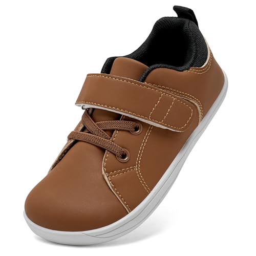 IceUnicorn Kinder Barfußschuhe Barfuß Sneaker Jungen Mädchen Walking Schuhe Kleinkind Barfussschuhe Minimalistische(Dunkelbraun, 23EU) von IceUnicorn