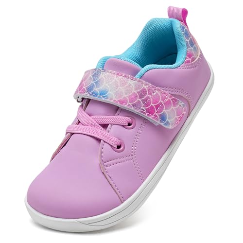 IceUnicorn Kinder Barfußschuhe Breite Barfuß Sneaker Jungen Mädchen Walking Schuhe Kleinkind Barfussschuhe Minimalistische(Lila Rosa, 24EU) von IceUnicorn
