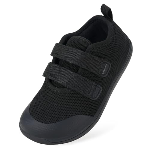IceUnicorn Barfuß Sneaker Jungen Mädchen Berite Schuhe Kinder Barfußschuhe Minimalistische Hausschuhe(Carbon Schwarz, 25EU Weit) von IceUnicorn