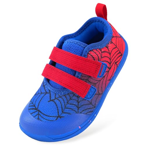 IceUnicorn Barfuß Sneaker Jungen Mädchen Berite Schuhe Kinder Barfußschuhe Minimalistische Hausschuhe(Blau Rot, 25EU Weit) von IceUnicorn