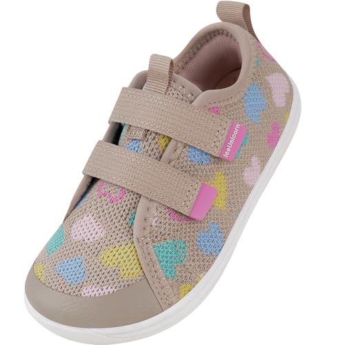 IceUnicorn Kinder Barfußschuhe Breite Zehenbox Jungen Mädchen Hausschuhe Minimalistische Outdoor Traillaufschuhe Walking Schuhe(Hell Khaki, 26EU Weit) von IceUnicorn