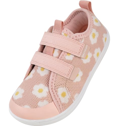 IceUnicorn Kinder Barfußschuhe Breite Zehenbox Jungen Mädchen Hausschuhe Minimalistische Outdoor Traillaufschuhe Walking Schuhe(Nude Pink, 28EU Weit) von IceUnicorn