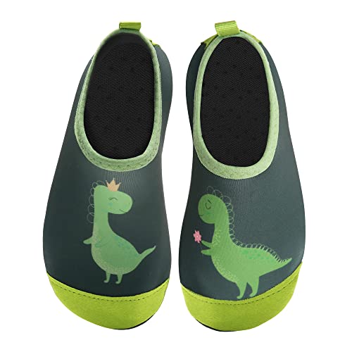 IceUnicorn Badeschuhe Kinder Schwimmschuhe Jungen Mädchen Strandschuhe Baby Aquaschuhe Barfußschuhe Kleinkind Wasserschuhe(Dinosaurier Grün, 22/23 EU) von IceUnicorn