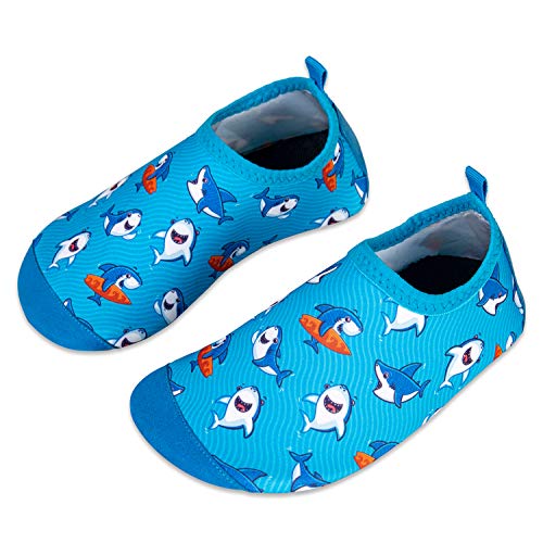 IceUnicorn Badeschuhe Kinder Schwimmschuhe Jungen Mädchen Strandschuhe Baby Aquaschuhe Barfußschuhe Kleinkind Wasserschuhe(Hai, 24/25 EU) von IceUnicorn