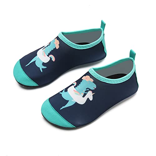 IceUnicorn Badeschuhe Kinder Schwimmschuhe Jungen Mädchen Strandschuhe Baby Aquaschuhe Barfußschuhe Kleinkind Wasserschuhe(Tanz Dinosaurier, 30/31 EU) von IceUnicorn