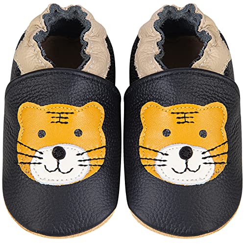 IceUnicorn Lauflernschuhe Baby Krabbelschuhe Jungen Mädchen Weicher Leder Lederpuschen Baby rutschfeste Krabbelschuhe Leder(HLHu, 2-3 Jahre) von IceUnicorn
