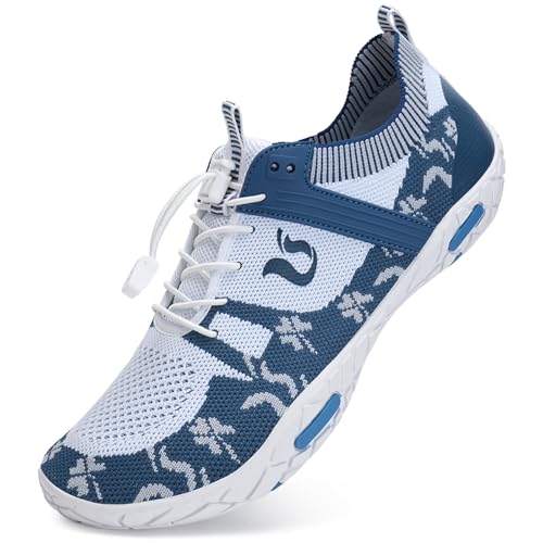 IceUnicorn Strandschuhe Badeschuhe Damen Herren Schwimmschuhe Aquaschuhe Sommer Schnell Trocknend Surfschuhe(538Blau,41EU) von IceUnicorn